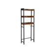 3-Tier Over-The-Toilet Rack – Wood and Metal – Rustic Brown and Black – Stable and Space-Saving