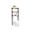 3-Tier Over-The-Toilet Rack – Wood and Metal – Rustic Brown and Black – Stable and Space-Saving
