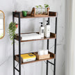 3-Tier Over-The-Toilet Rack – Wood and Metal – Rustic Brown and Black – Stable and Space-Saving