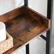 3-Tier Over-The-Toilet Rack – Wood and Metal – Rustic Brown and Black – Stable and Space-Saving