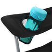 Folding Camping Chair – Steel – Black – Ergonomic with Armrests, Headrest, and Cup Holder