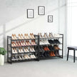 Stackable Shoe Rack – Metal Mesh – Black – 12-Tier Capacity for 48-60 Pairs of Shoes