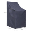 Stacking Patio Chair Cover – 600D Oxford Fabric – Dark Grey – Waterproof and Anti-Fade Protection