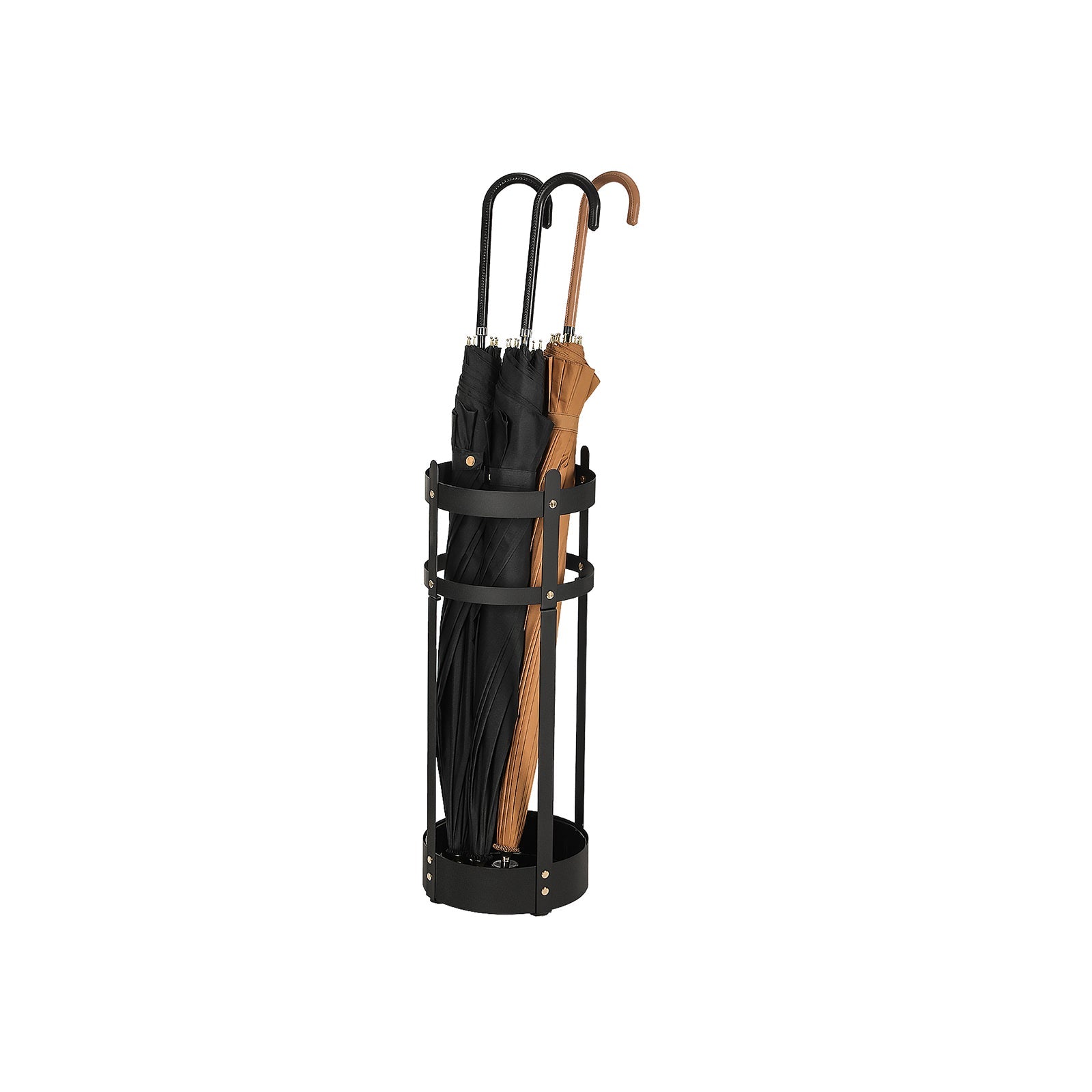 Umbrella Stand – Steel – Black – Round with Removable Drip Tray