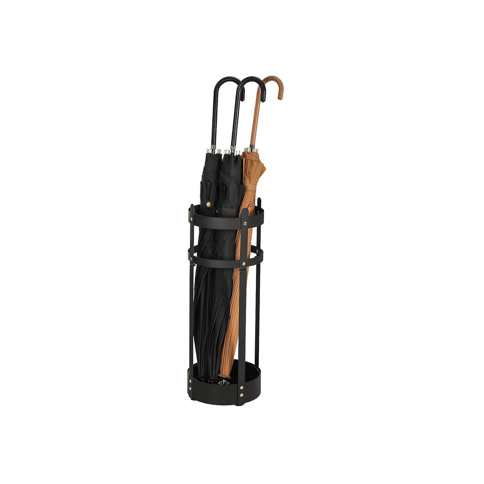 Umbrella Stand – Steel – Black – Round with Removable Drip Tray