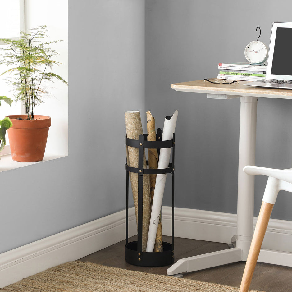 Umbrella Stand – Steel – Black – Round with Removable Drip Tray