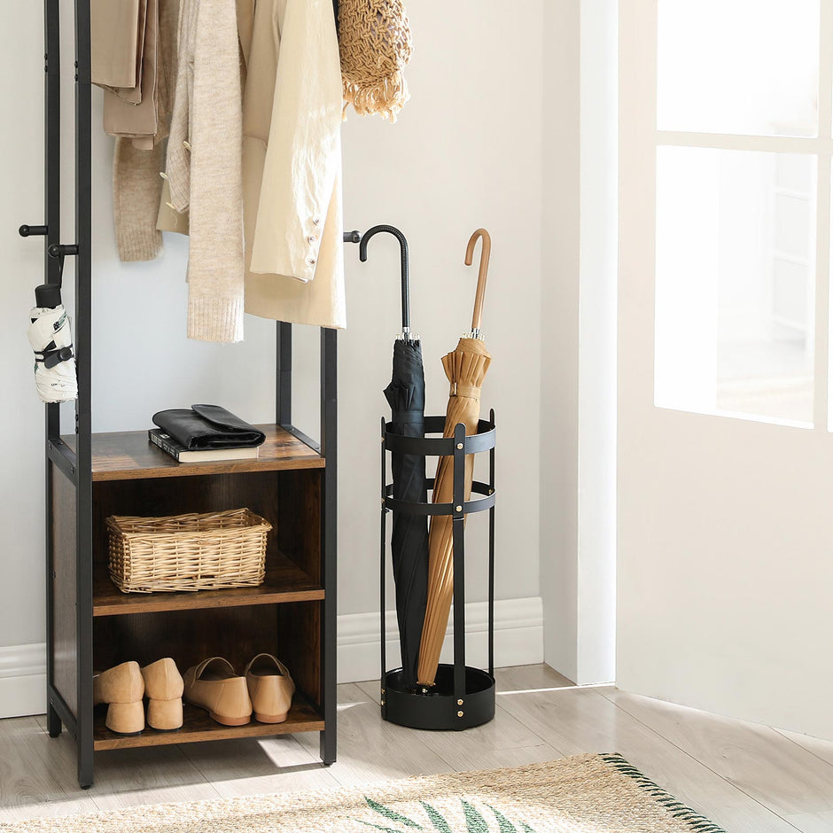 Umbrella Stand – Steel – Black – Round with Removable Drip Tray