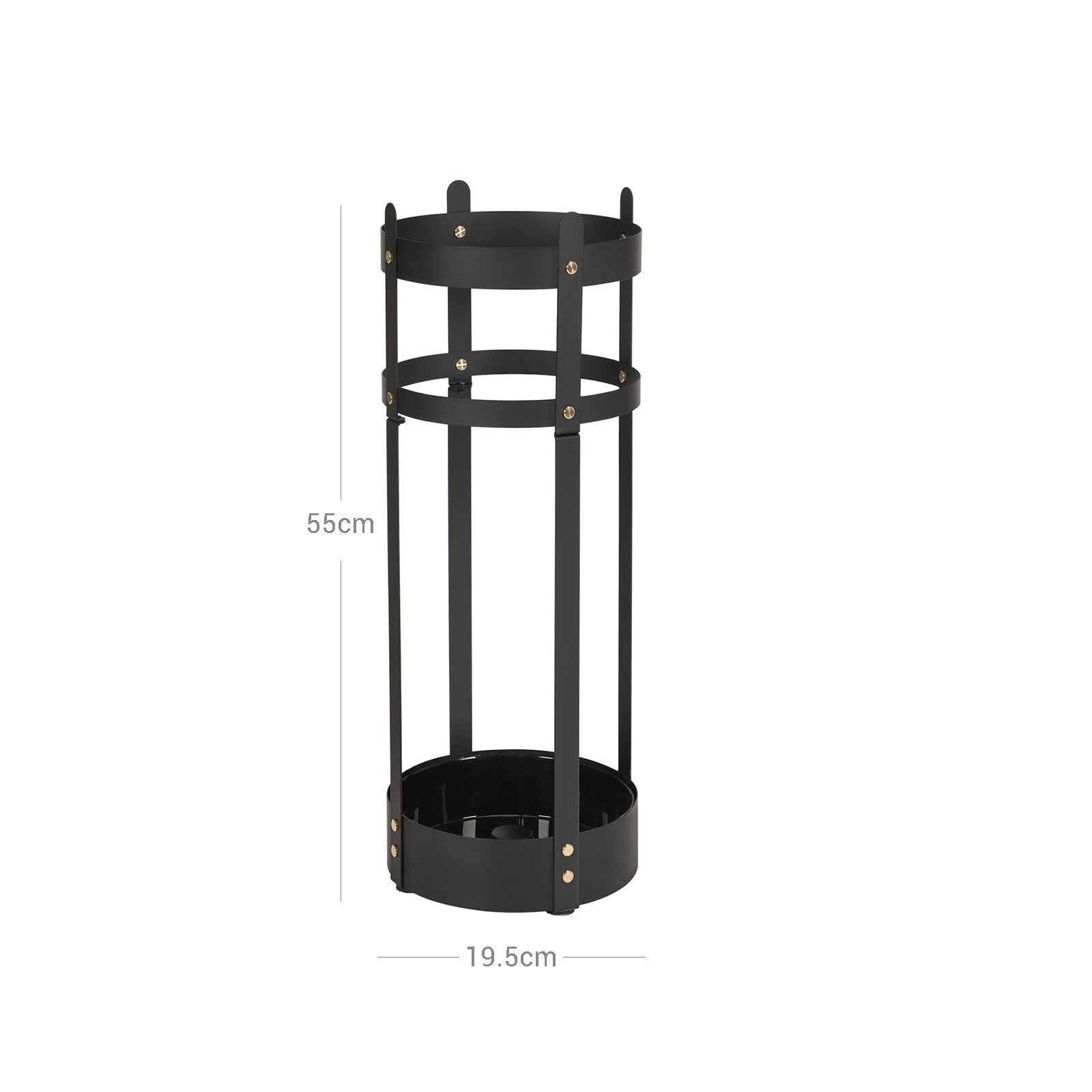 Umbrella Stand – Steel – Black – Round with Removable Drip Tray