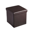 Folding Storage Ottoman – Faux Leather – Brown – Versatile Space-saving Design
