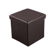 Folding Storage Ottoman – Faux Leather – Brown – Versatile Space-saving Design