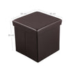 Folding Storage Ottoman – Faux Leather – Brown – Versatile Space-saving Design