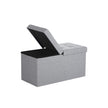 Foldable Storage Ottoman Bench – Fabric – Grey – 300 kg Load Capacity with Flip Lid