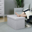 Foldable Storage Ottoman Bench – Fabric – Grey – 300 kg Load Capacity with Flip Lid