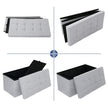 Foldable Storage Ottoman Bench – Fabric – Grey – 300 kg Load Capacity with Flip Lid