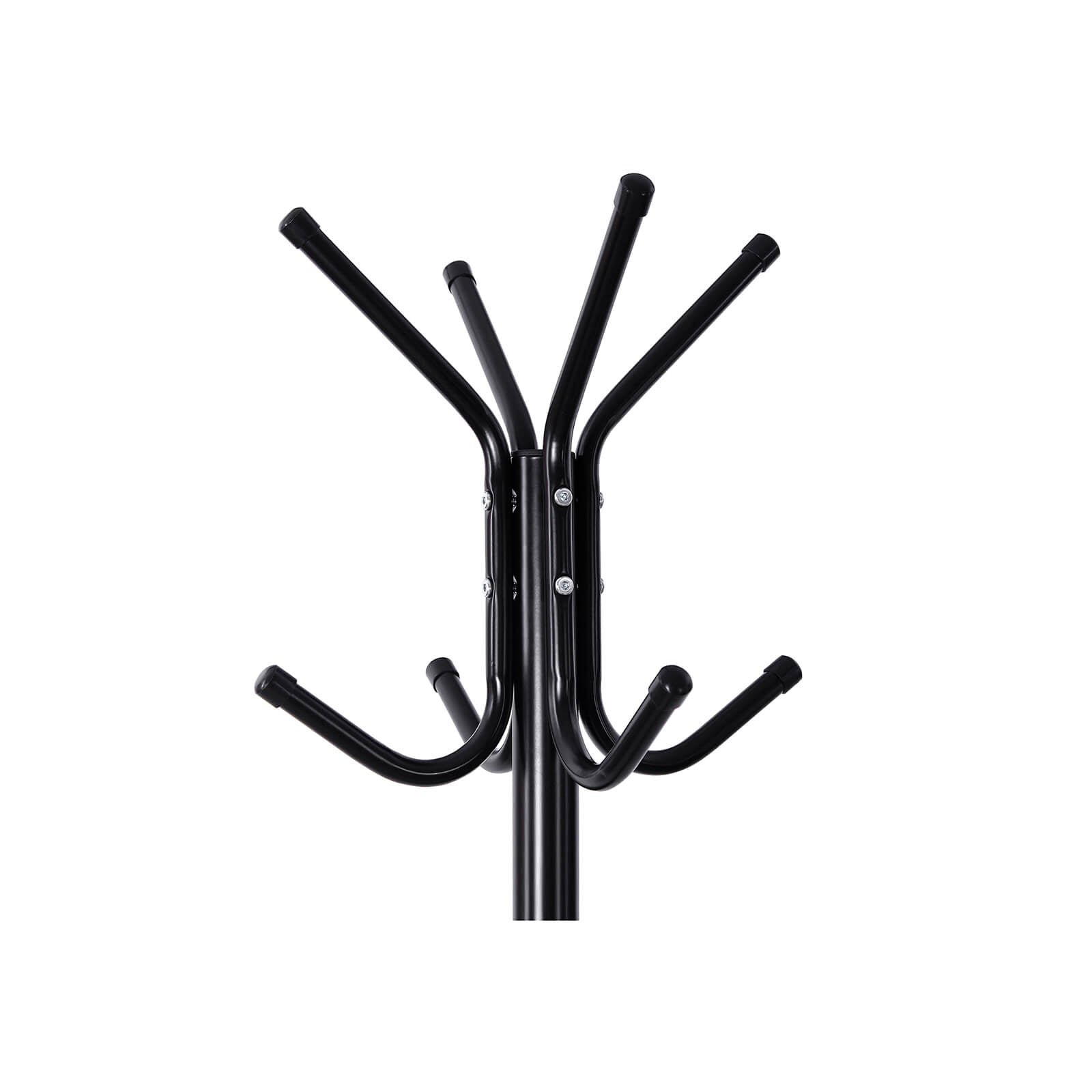 Coat Rack – Metal – Black – 12 Hooks, 176 cm Height