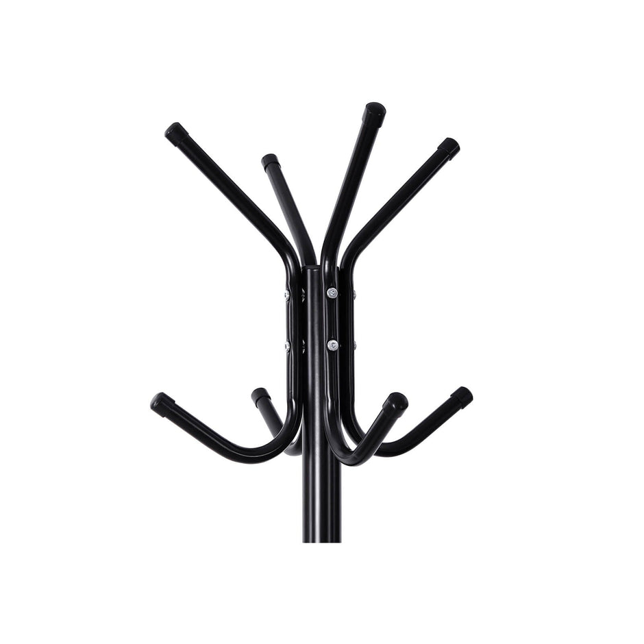 Coat Rack – Metal – Black – 12 Hooks, 176 cm Height
