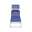 Sun Lounger – Fabric – Grey – Adjustable with Pillow and Sunshade