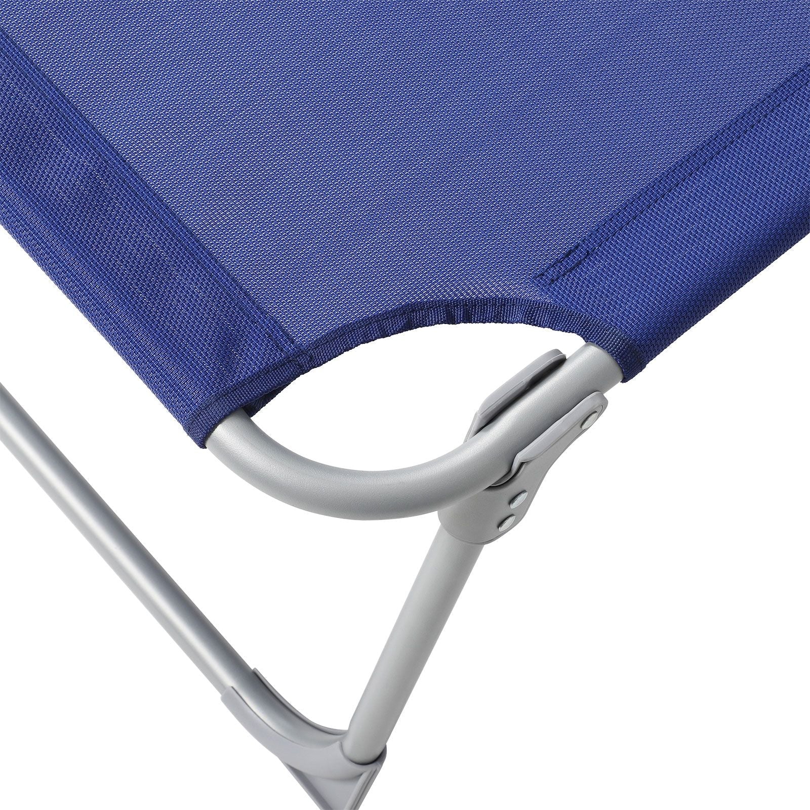 Sun Lounger – Fabric – Grey – Adjustable with Pillow and Sunshade