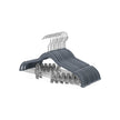 Velvet Swivel Trouser Hangers – Grey – 12 Piece Set with Non-Slip Bar and Clips for Space Saving Storage