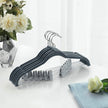 Velvet Swivel Trouser Hangers – Grey – 12 Piece Set with Non-Slip Bar and Clips for Space Saving Storage