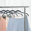 Velvet Swivel Trouser Hangers – Grey – 12 Piece Set with Non-Slip Bar and Clips for Space Saving Storage