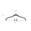 Velvet Swivel Trouser Hangers – Grey – 12 Piece Set with Non-Slip Bar and Clips for Space Saving Storage