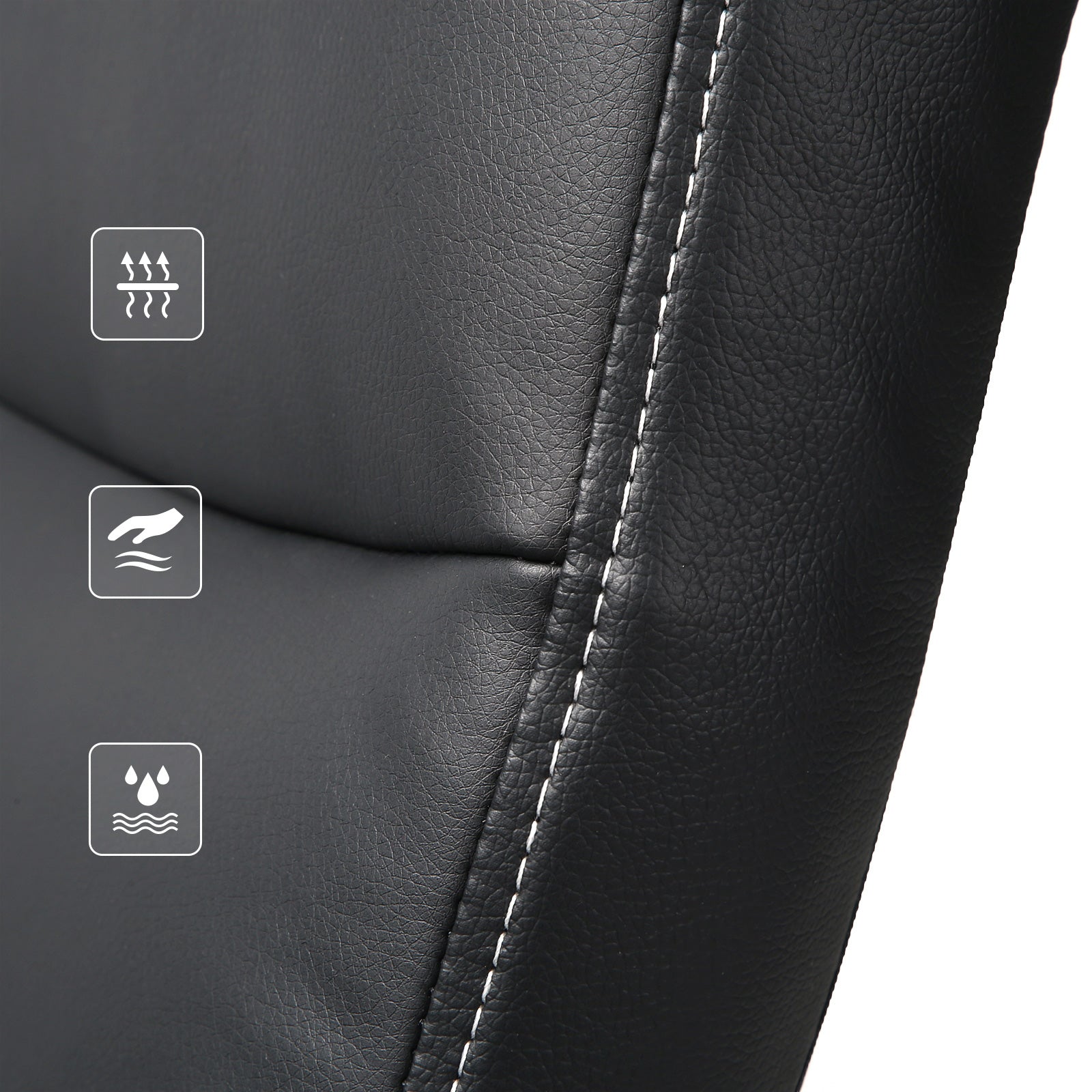 Executive Chair – Synthetic Leather – Black – Comfortable Thick Padding with Adjustable Height and Tilt Mechanism