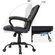 Executive Chair – Synthetic Leather – Black – Comfortable Thick Padding with Adjustable Height and Tilt Mechanism
