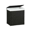Laundry Hamper – Synthetic Rattan – Natural – 110L Capacity with Divided Compartment, Lid, and Handles