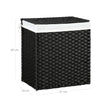 Laundry Hamper – Synthetic Rattan – Natural – 110L Capacity with Divided Compartment, Lid, and Handles