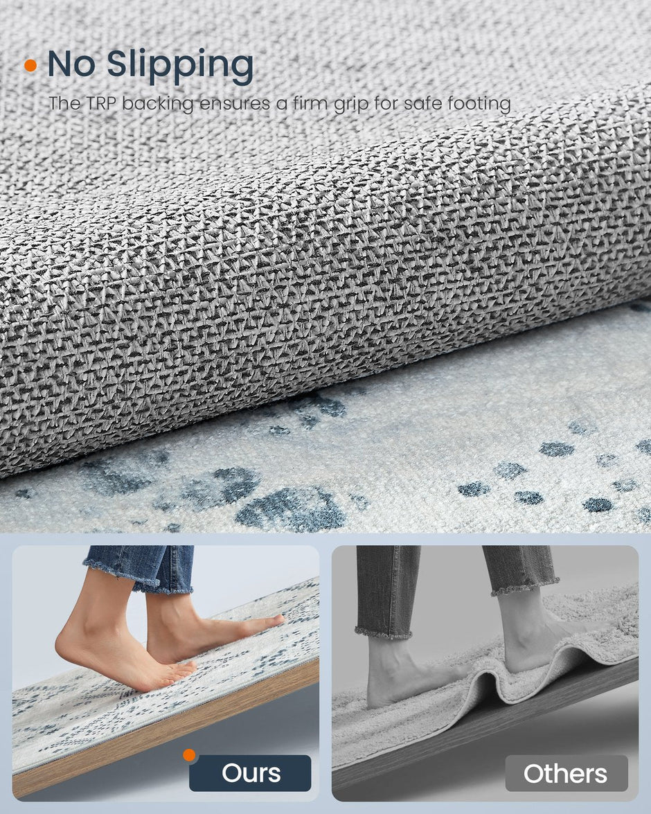 Area Rug – Fabric – Midnight Blue – Non-Slip, Machine Washable, Boho Style, 91 x 153 cm