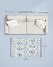 Area Rug – Fabric – Midnight Blue – Non-Slip, Machine Washable, Boho Style, 91 x 153 cm
