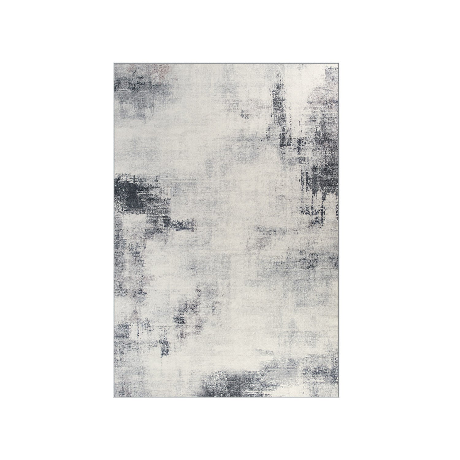 Area Rug – Fabric – Dove Grey – Non-Slip, Machine Washable, Modern Abstract Design