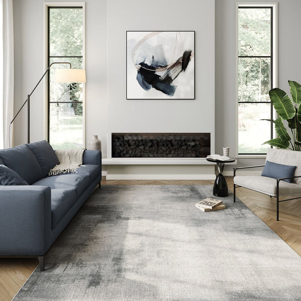 Area Rug – Fabric – Dove Grey – Non-Slip, Machine Washable, Modern Abstract Design