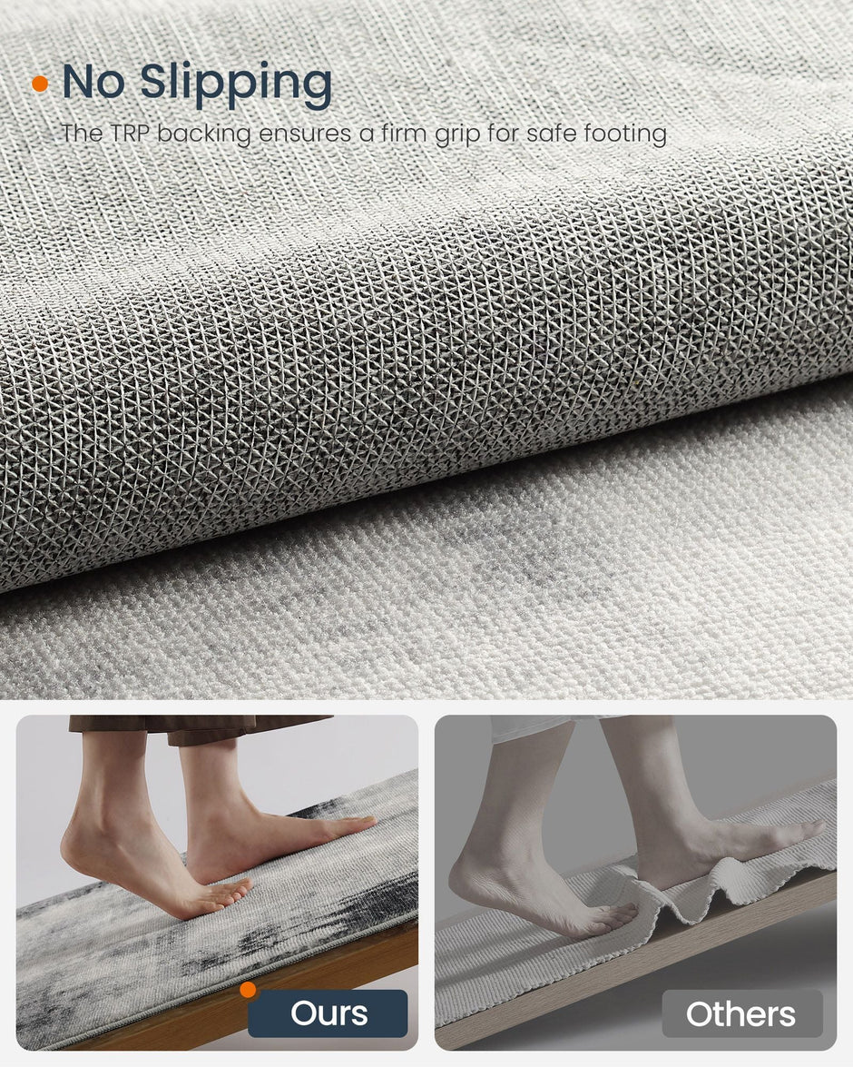 Area Rug – Fabric – Dove Grey – Non-Slip, Machine Washable, Modern Abstract Design