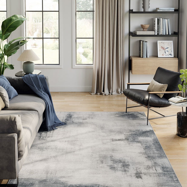 Area Rug – Fabric – Dove Grey – Non-Slip, Modern Abstract Design