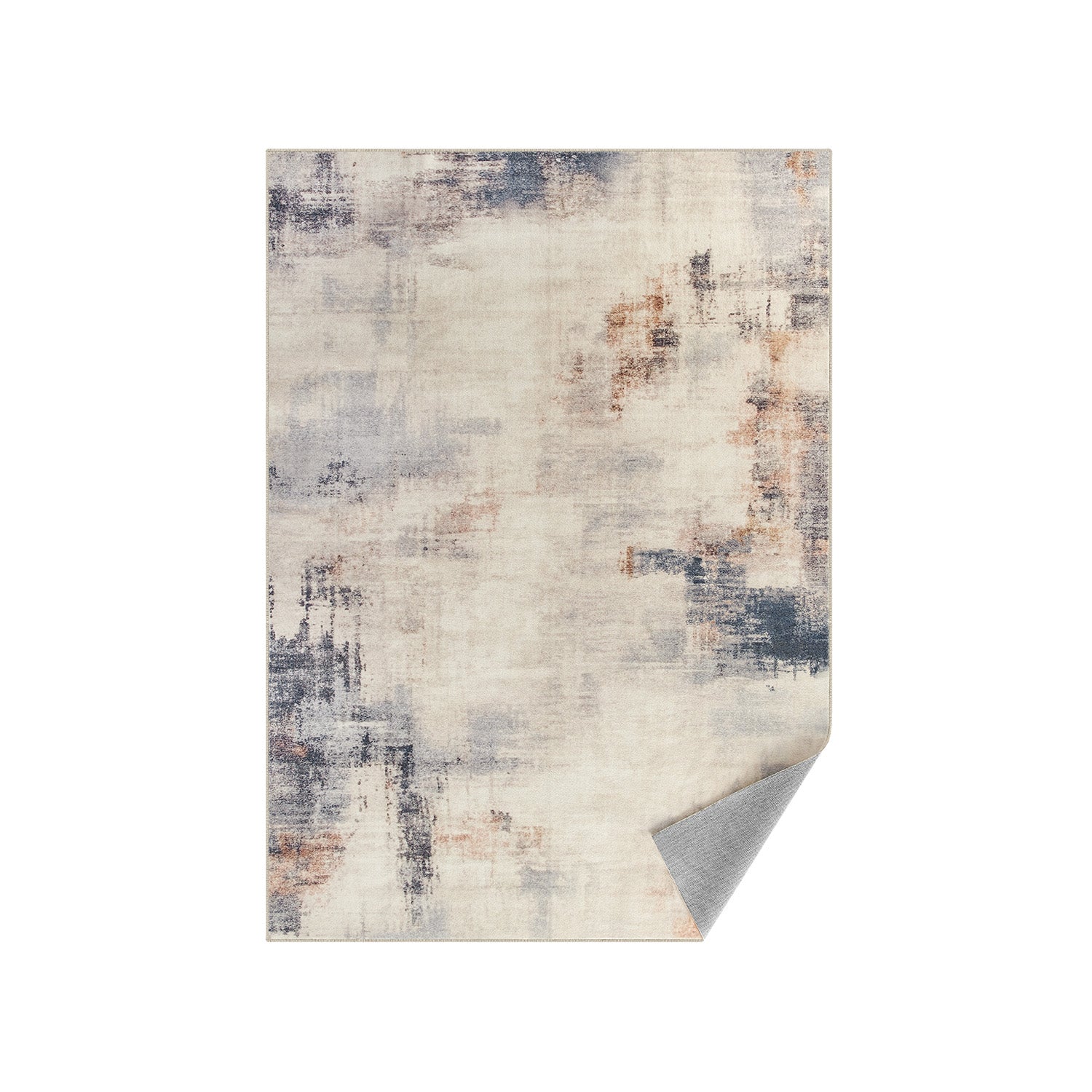 Area Rug – Fabric – Camel Brown – Non-Slip, Modern Abstract Design, Machine Washable