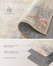 Area Rug – Fabric – Camel Brown – Non-Slip, Modern Abstract Design, Machine Washable