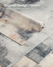 Area Rug – Fabric – Camel Brown – Non-Slip, Modern Abstract Design, Machine Washable