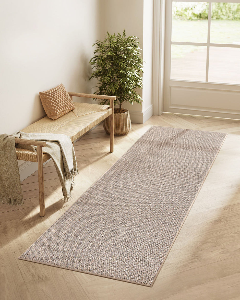 Area Rug – Faux Jute – Camel Brown – Non-Slip and Machine Washable, 80 x 200 cm