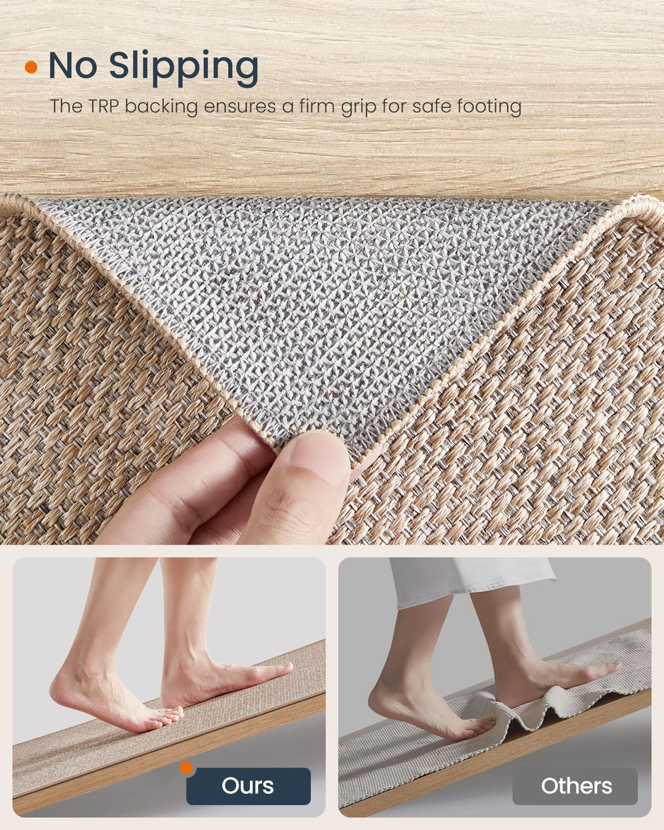 Area Rug – Faux Jute – Camel Brown – Non-Slip and Machine Washable, 80 x 200 cm