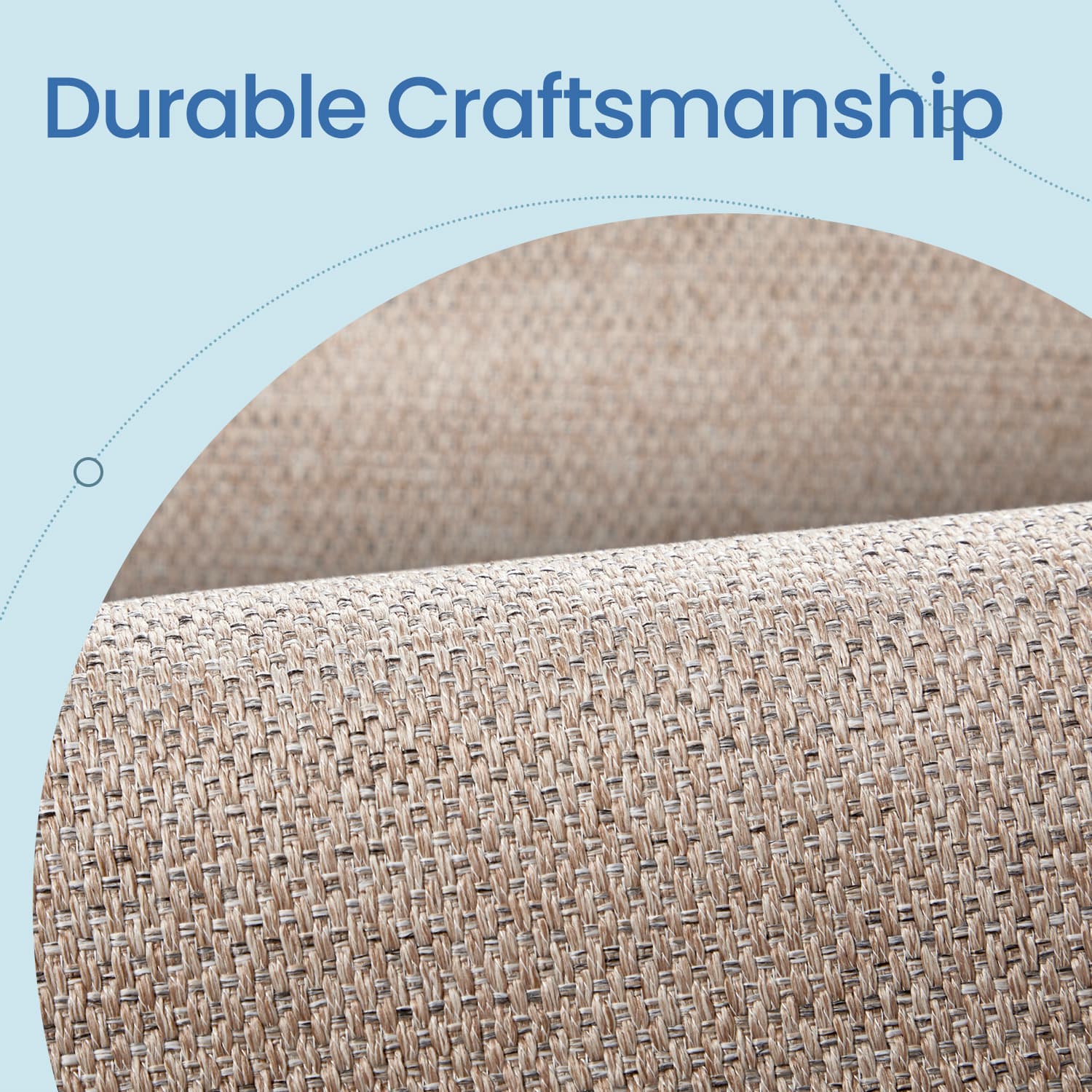 Area Rug – Faux Jute – Camel Brown – Non-Slip, Machine Washable, 80 x 200 cm