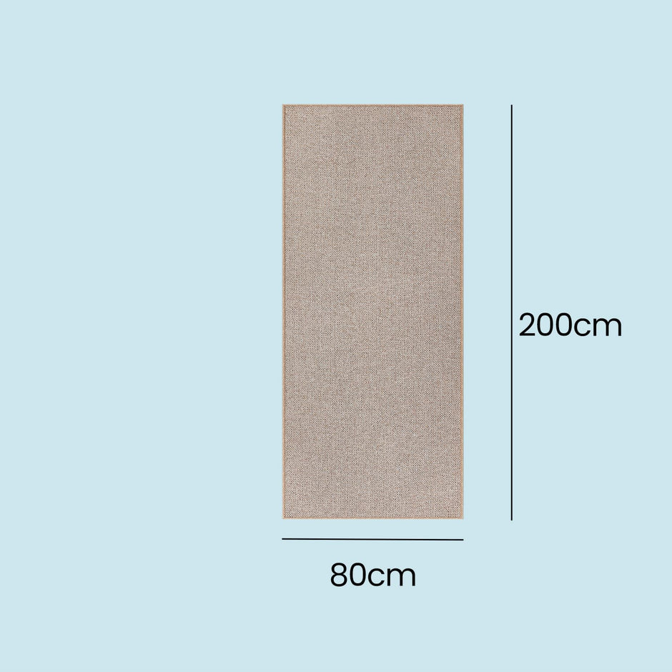Area Rug – Faux Jute – Camel Brown – Non-Slip, Machine Washable, 80 x 200 cm