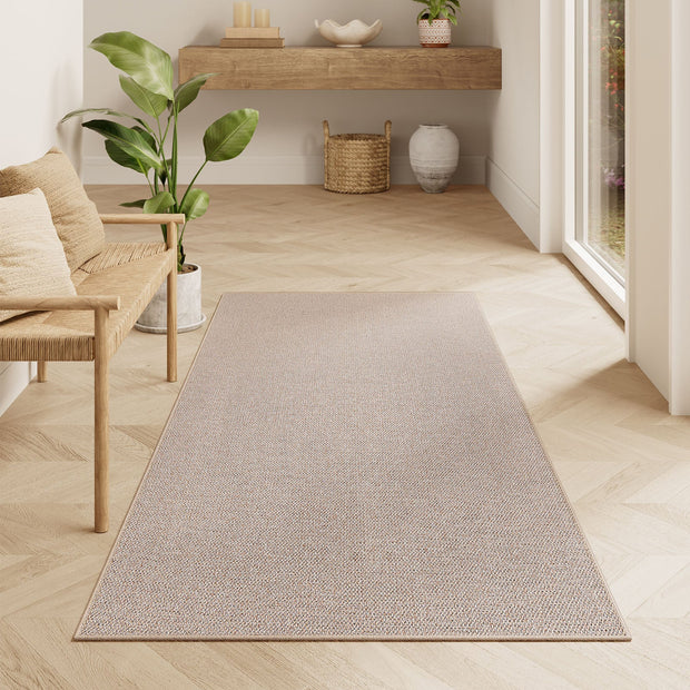 Area Rug – Faux Jute – Camel Brown – Machine Washable Non-Slip