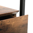 Tempered Glass End Table – Iron – Rustic – With Drawer and Shelf