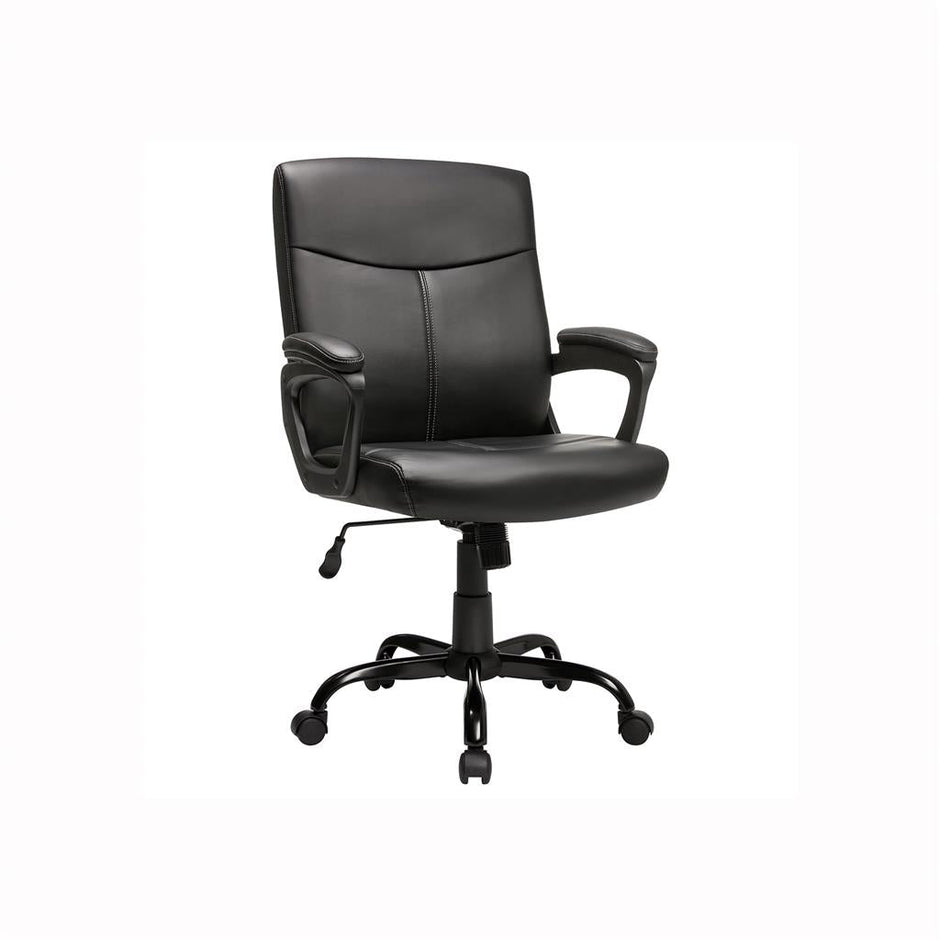 Swivel Office Chair – Mesh – Black – Adjustable Height with Lumbar Support and Thick Padding