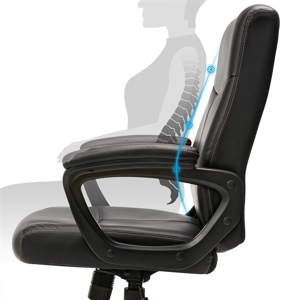 Swivel Office Chair – Mesh – Black – Adjustable Height with Lumbar Support and Thick Padding