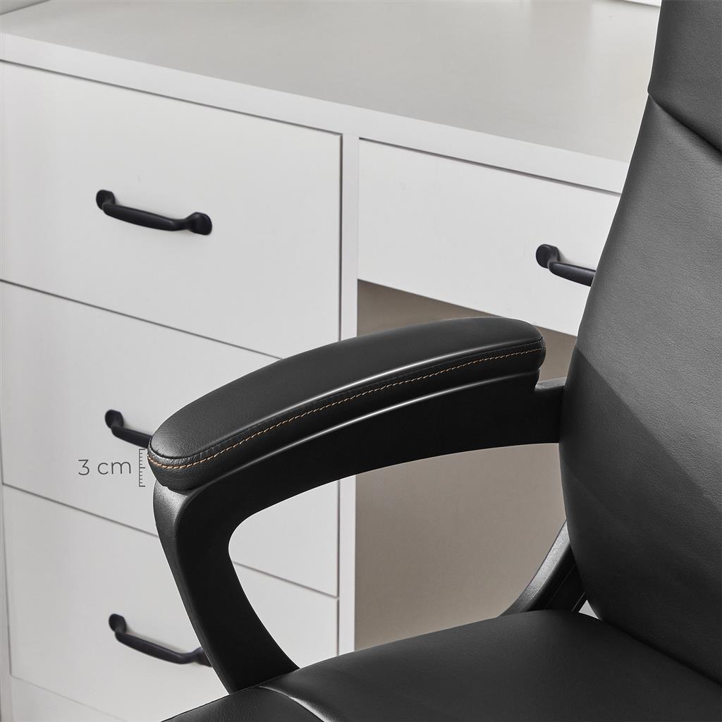 Swivel Office Chair – Mesh – Black – Adjustable Height with Lumbar Support and Thick Padding