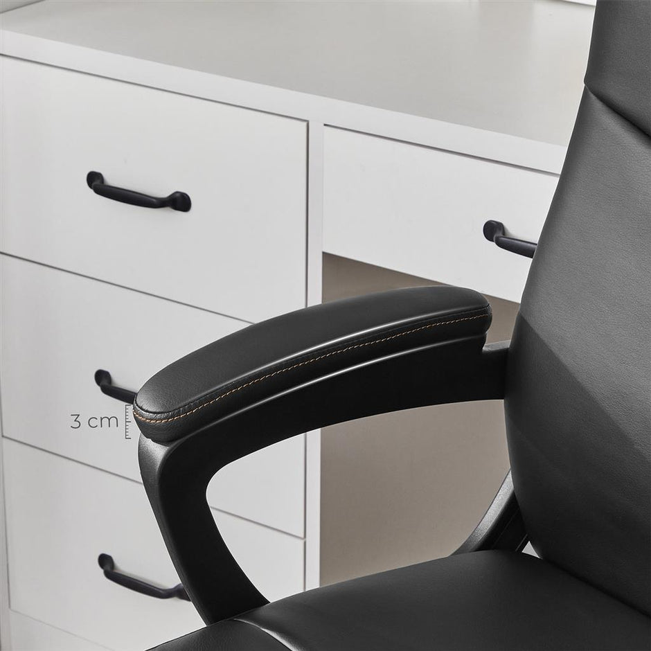 Swivel Office Chair – Mesh – Black – Adjustable Height with Lumbar Support and Thick Padding