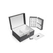 Jewelry Box – Thickened Frame – Black – Lockable with Foldable Tray and Removable Divider